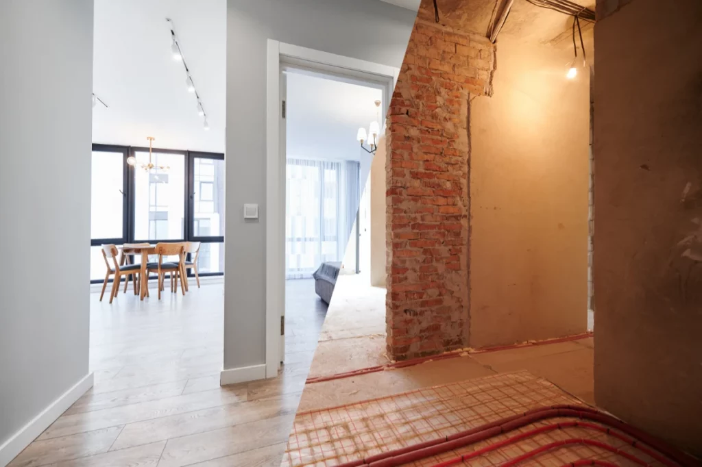 instalación de suelo calefactado en un piso de Barcelona rehabilitación integral de edificios en Barcelona